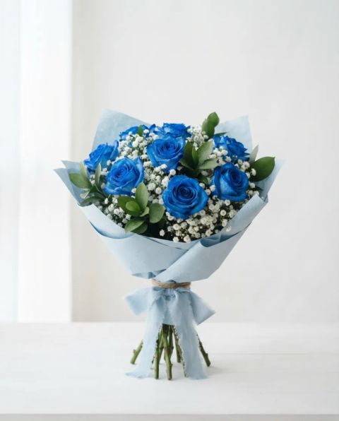 Buquê Mini Romance Blue